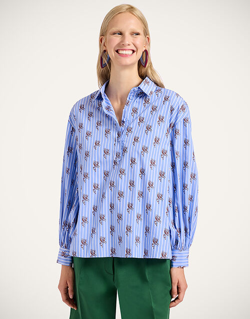 La DoubleJ Poet Shirt Gryphos Light Blue SHI0055COT059GRY03BU01