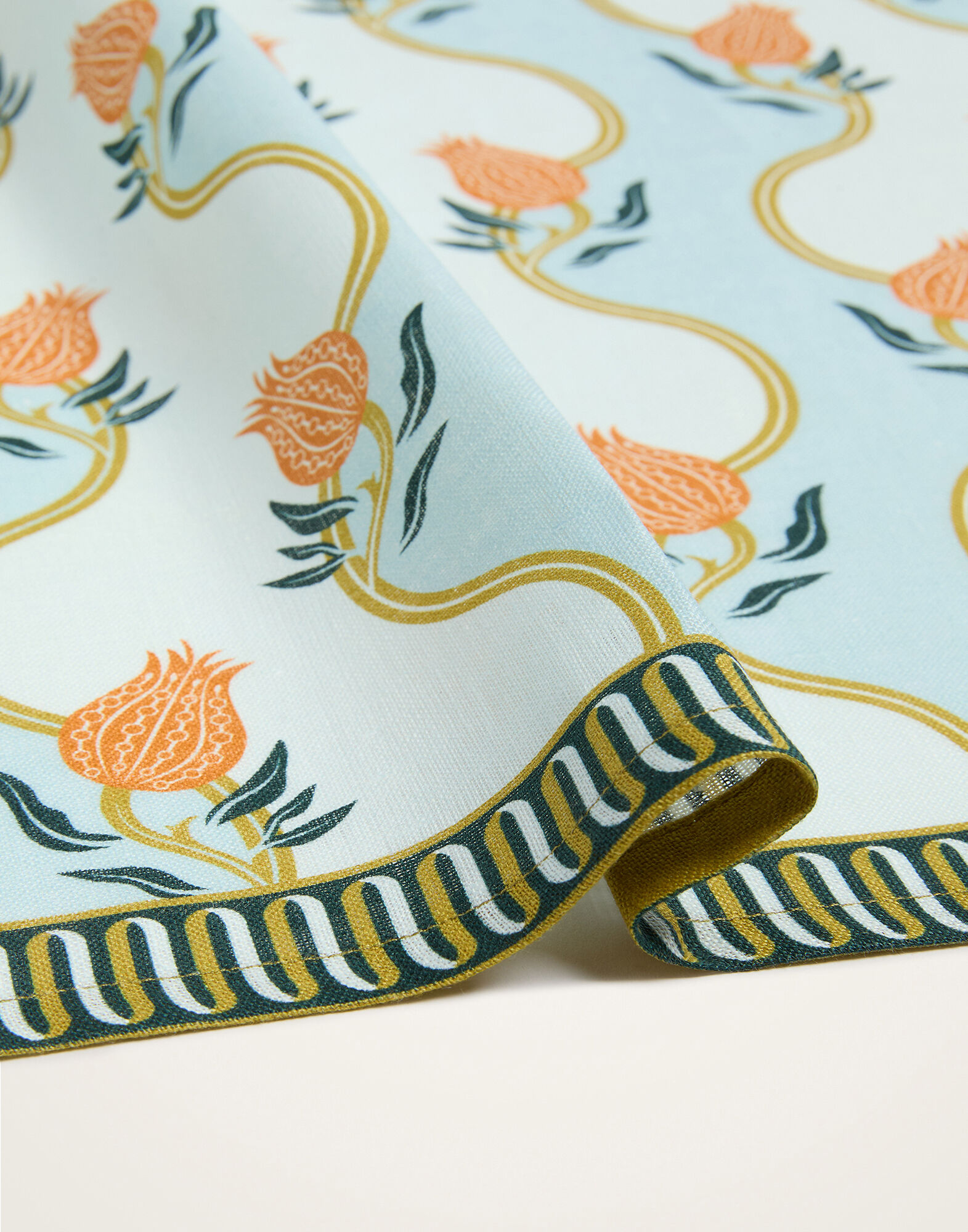 La DoubleJ Large Napkins Set of 2 Melograno Plac&eacute;e Light Blue NAP0017LIN015MEL04BU01