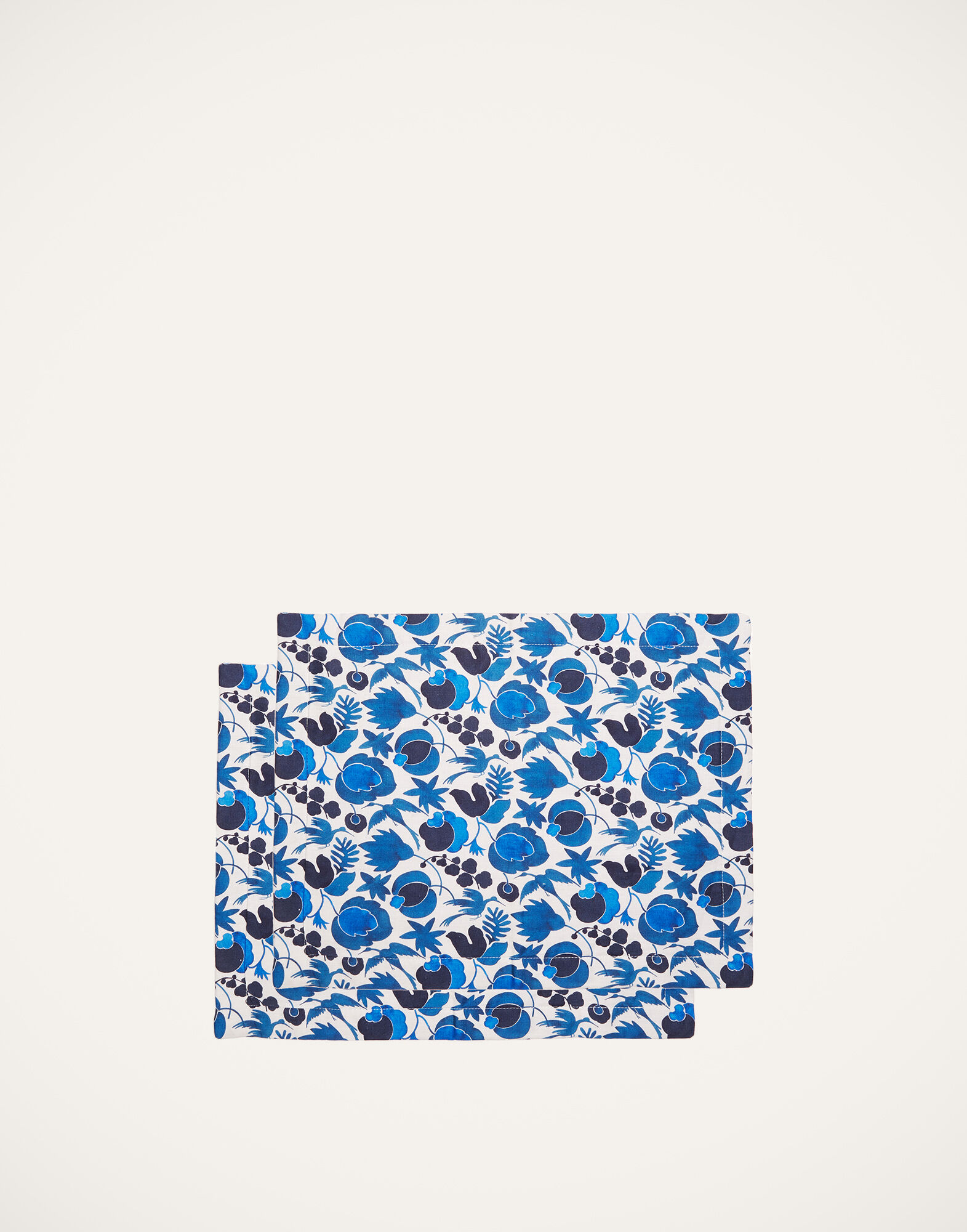 La DoubleJ Placemat Set Of 2 Wildbird Blu Small TBM0001LIN001CER0009