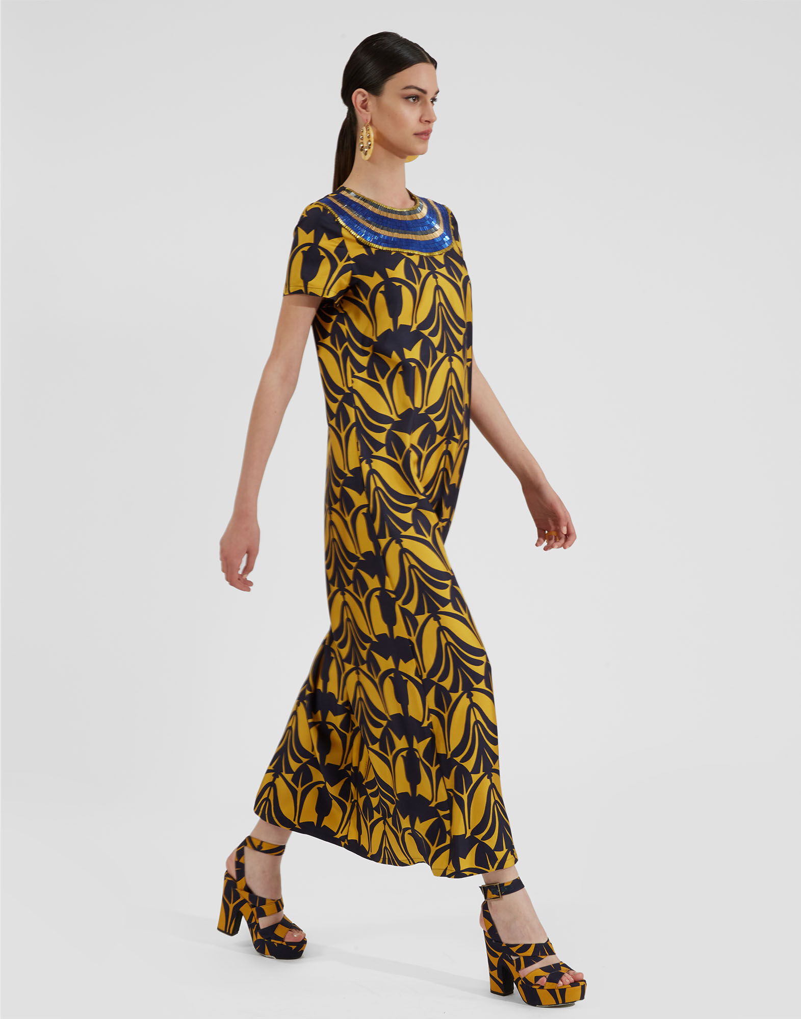 La DoubleJ Super Swing Dress Papyrus Gold DRE0601SIL001PAY01YE05