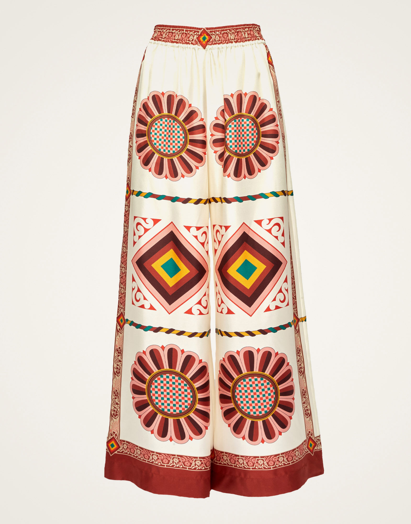 La DoubleJ Palazzo Pants Macro Tiles Plac&eacute;e TRO0026SIL006MAC01WH01