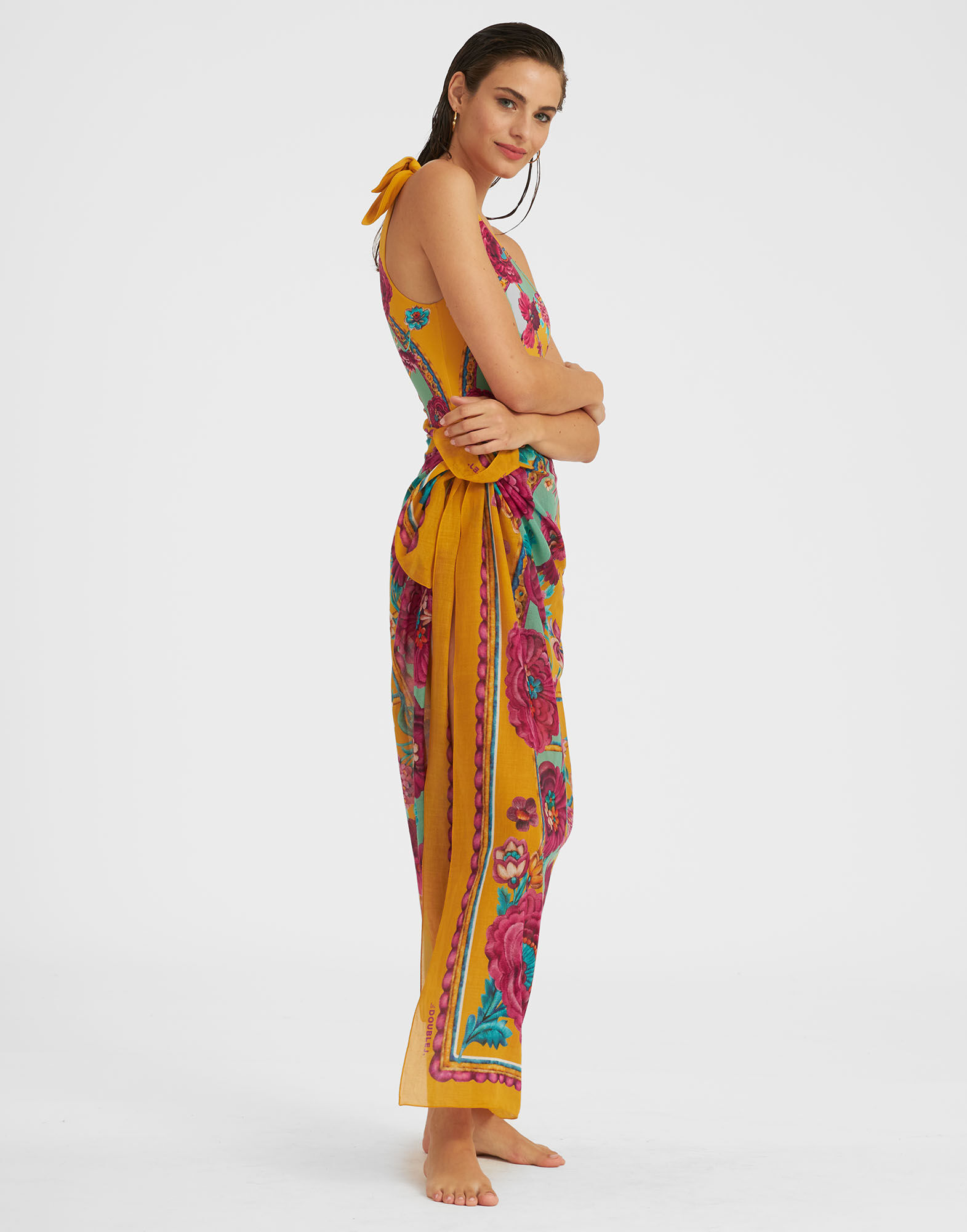 La DoubleJ Pareo Zodiac Plac&eacute;e Marigold SCA0051COT021ZOD01OR02