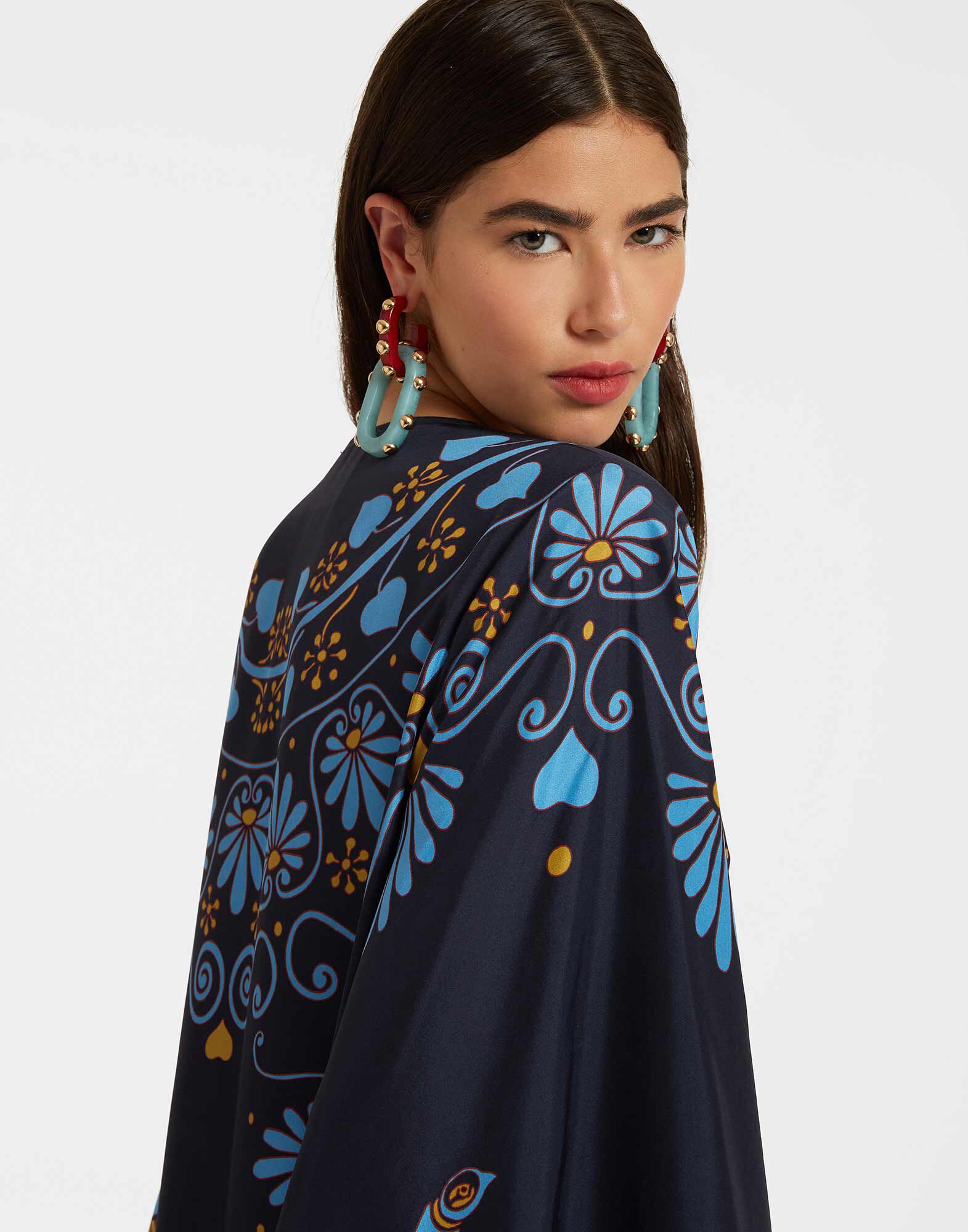 La DoubleJ Flying Kaftan Olympus Plac&eacute;e Navy DRE0347SIL009OLY01BU06