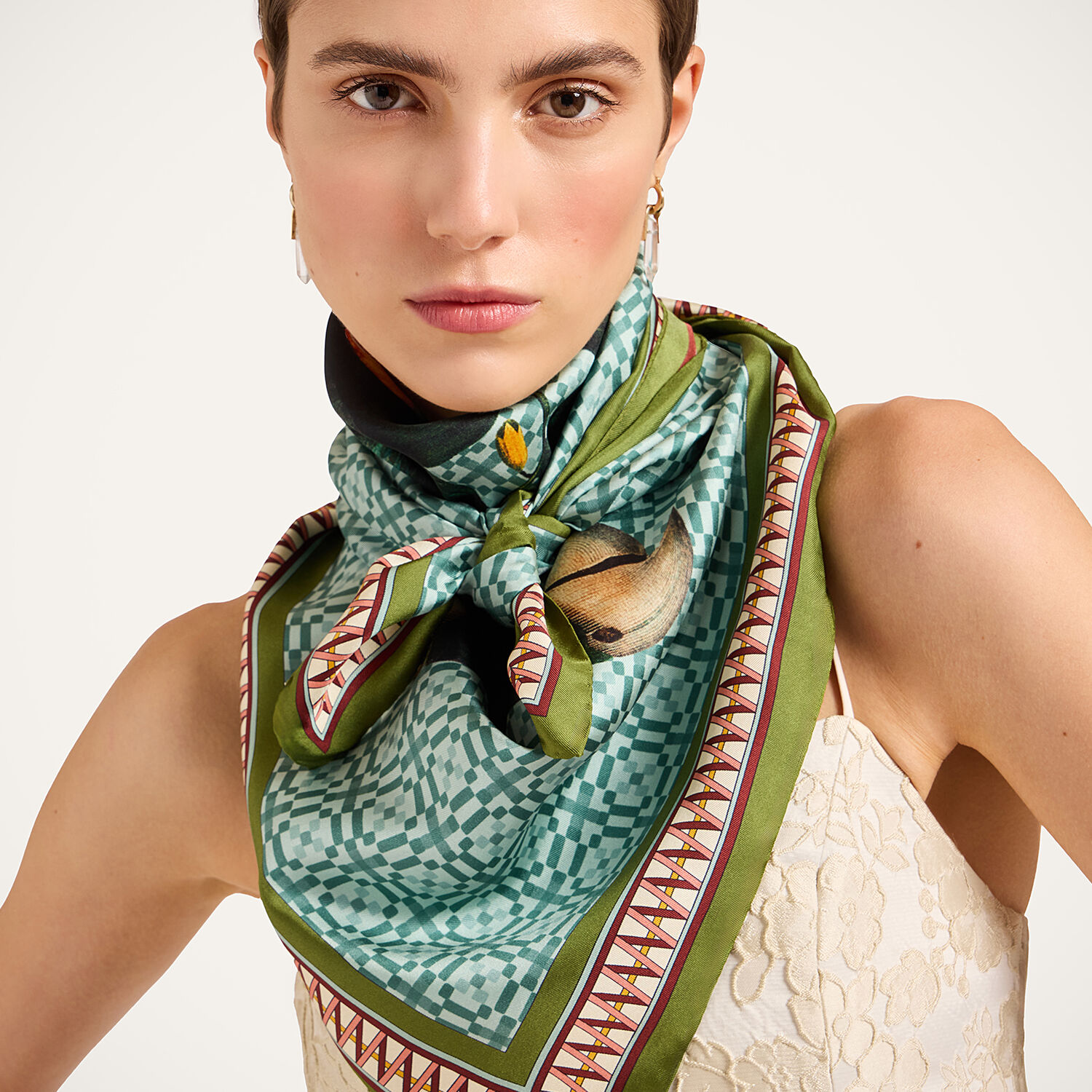 La Doublej Foulard 90 In Green