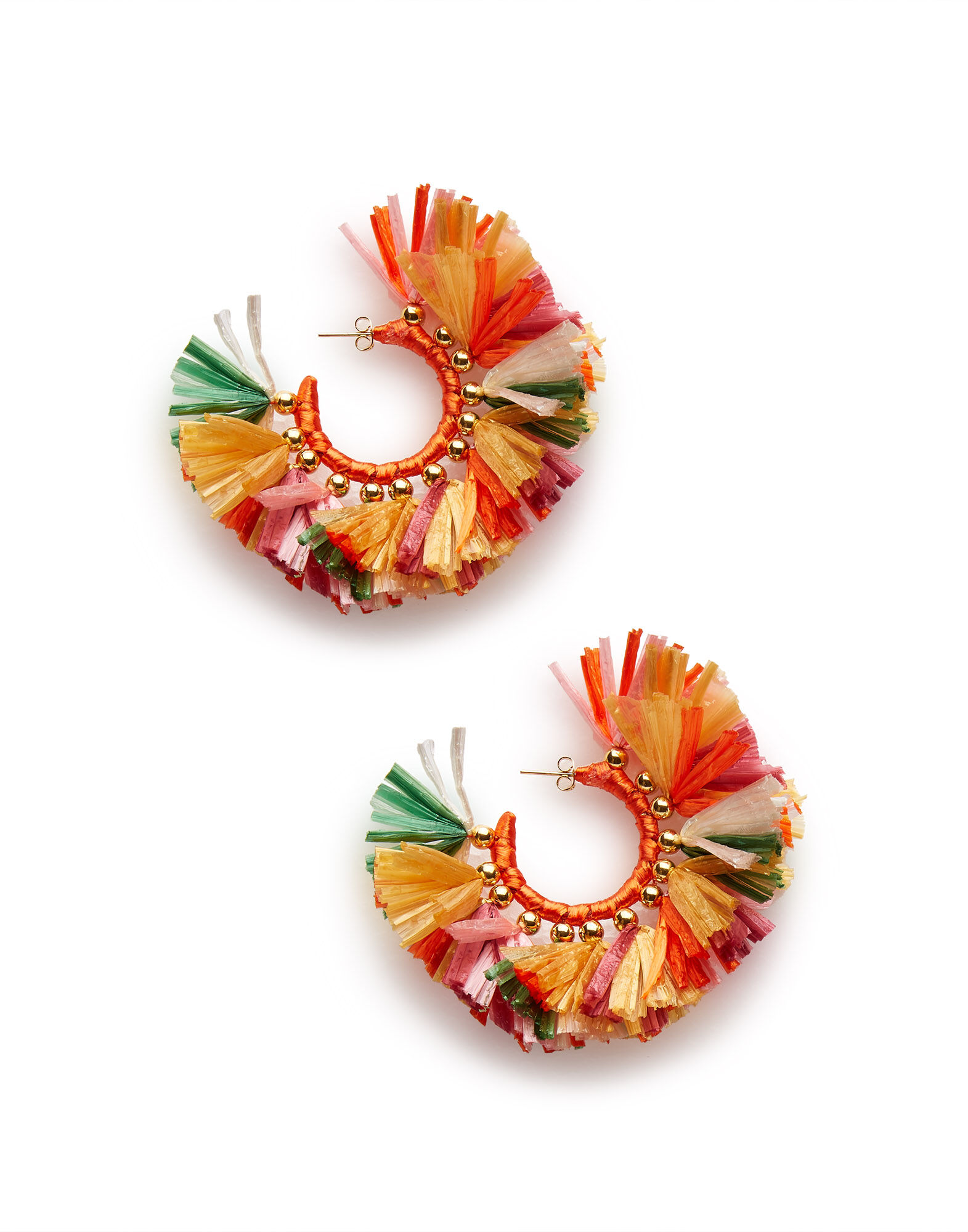 La DoubleJ Hoop Earrings Multicolor Rosa/Arancione EAR0023RAF001MUL0029