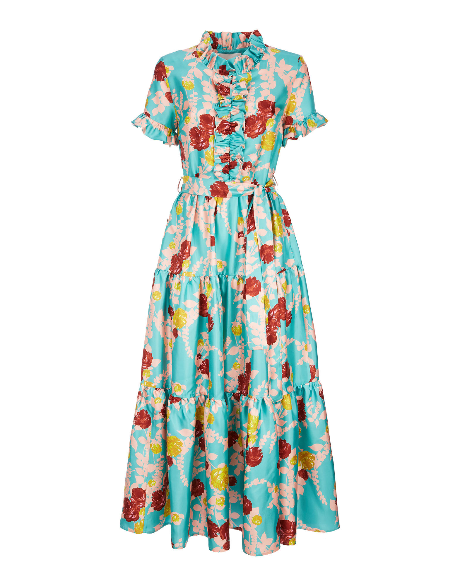 LaDoubleJ Long And Sassy Dress Winter Rose Turchese DRE0017SIL001WTR0002