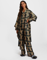 La DoubleJ Silk Pajama Tiger Tiles Black Small PJM0001SIL001TIG0008