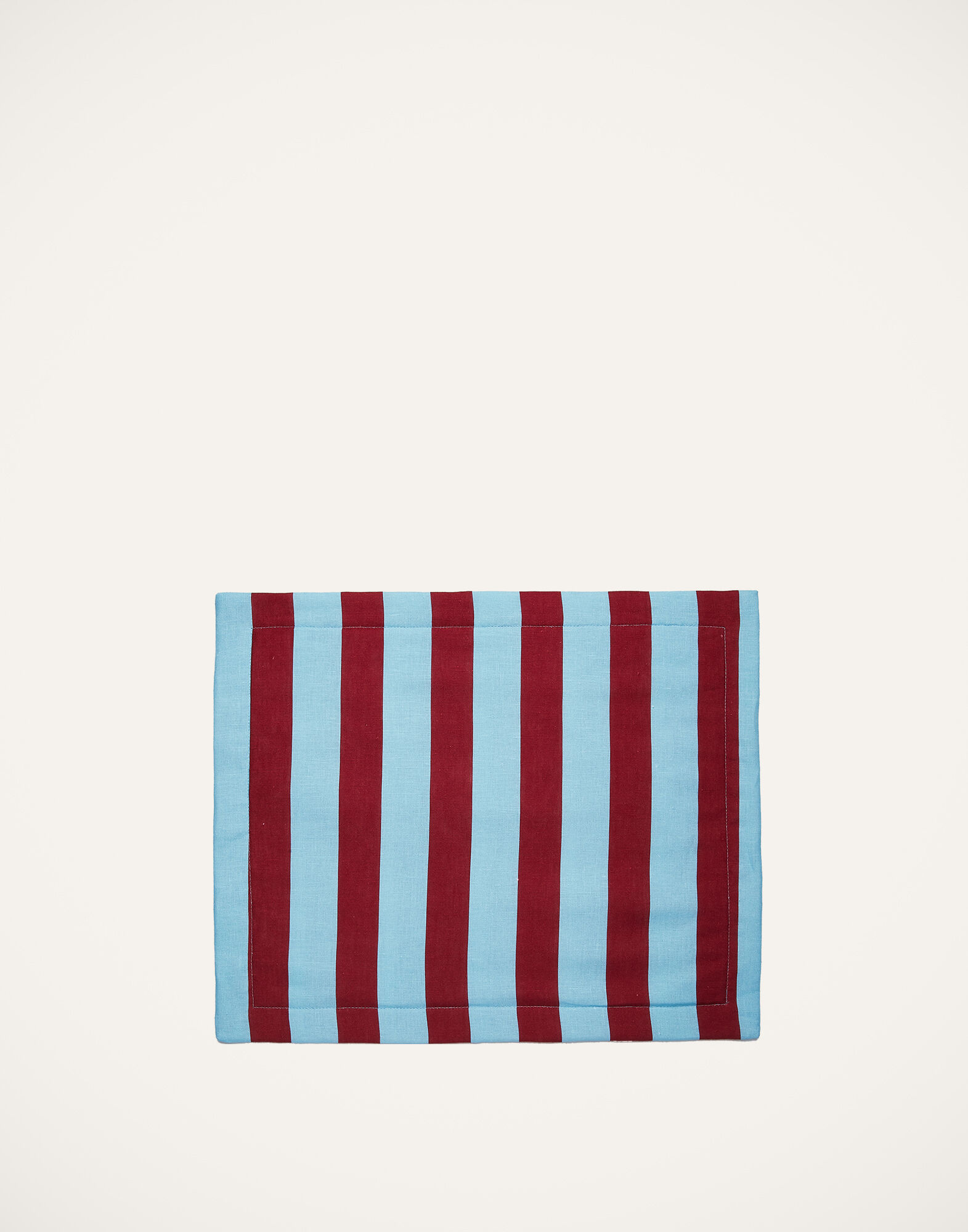 La DoubleJ Placemat Set Of 2 Riga Bordeaux - Azzurro TBM0001LIN001RIG0012