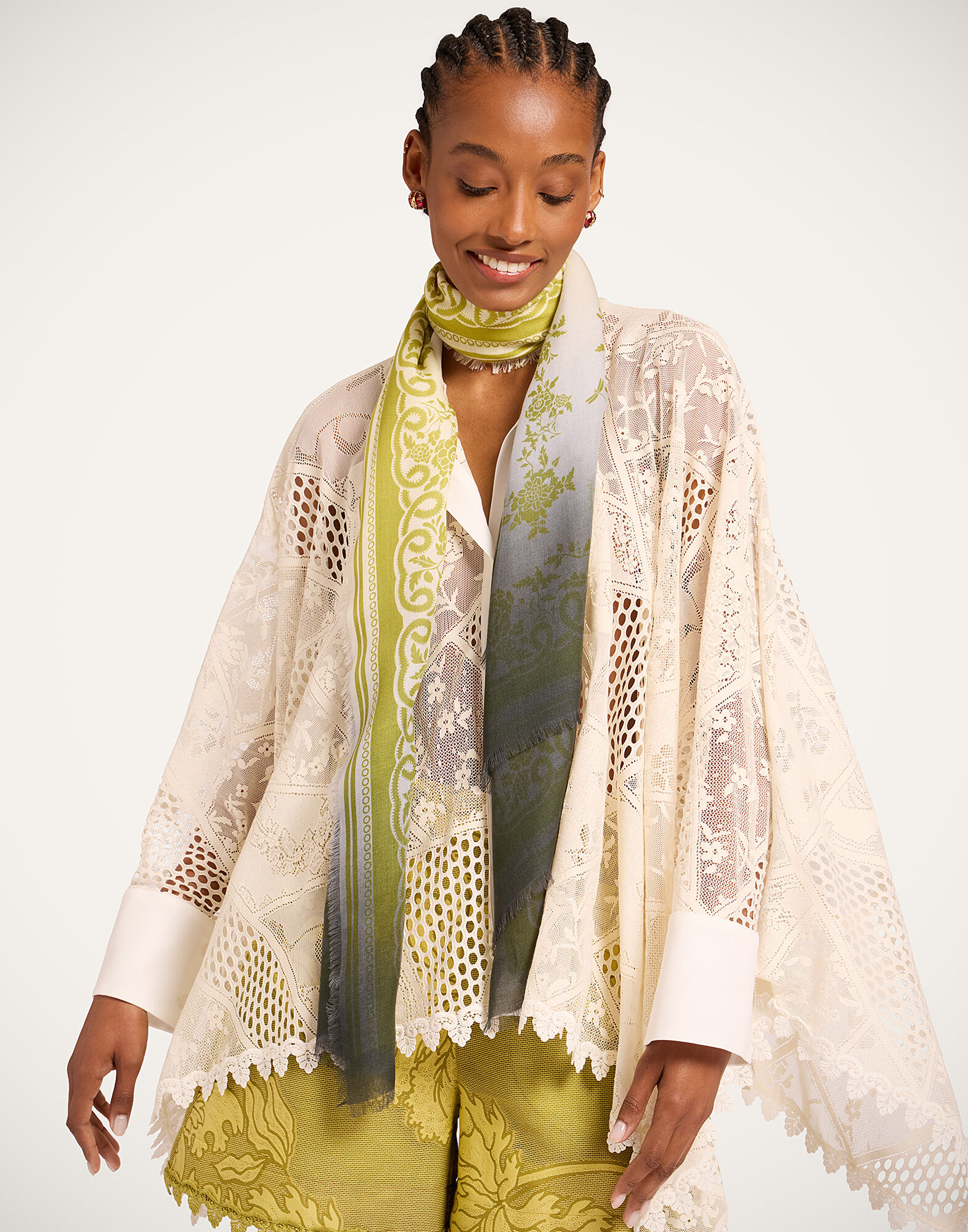 La DoubleJ Scarf (70X180) Oasis Plac&eacute;e Green SCA0097MOS001OAS03GR02