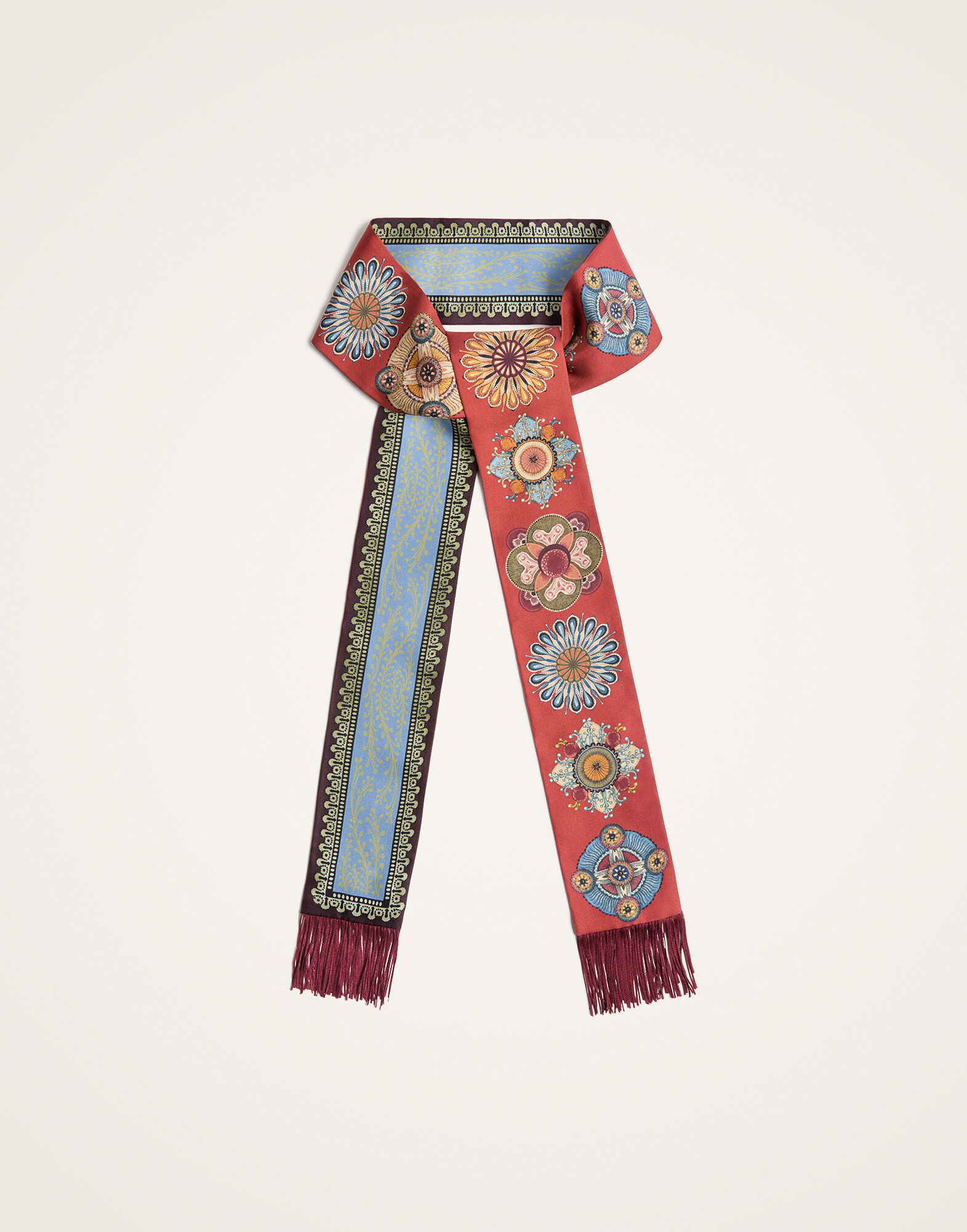 La DoubleJ Skinny Scarf Nucleus Plac&eacute;e Rust SCA0075SIL006NUC06OR04