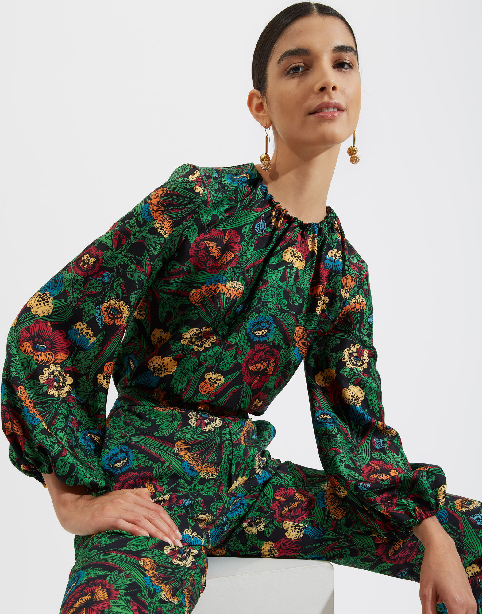 La DoubleJ Charming Top Night Garden TOP0021SIL001GAR0001