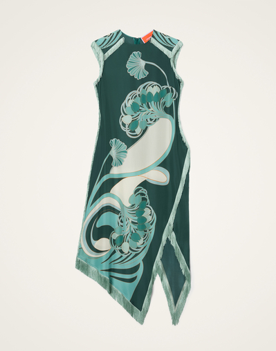 La DoubleJ Dresses Women - Scarf Dress Blooming Tulip Place Dark Green XXL 100% Silk La DoubleJ Dresses Women - Scarf Dress Blooming Tulip Place Dark Green XXL 100% Silk