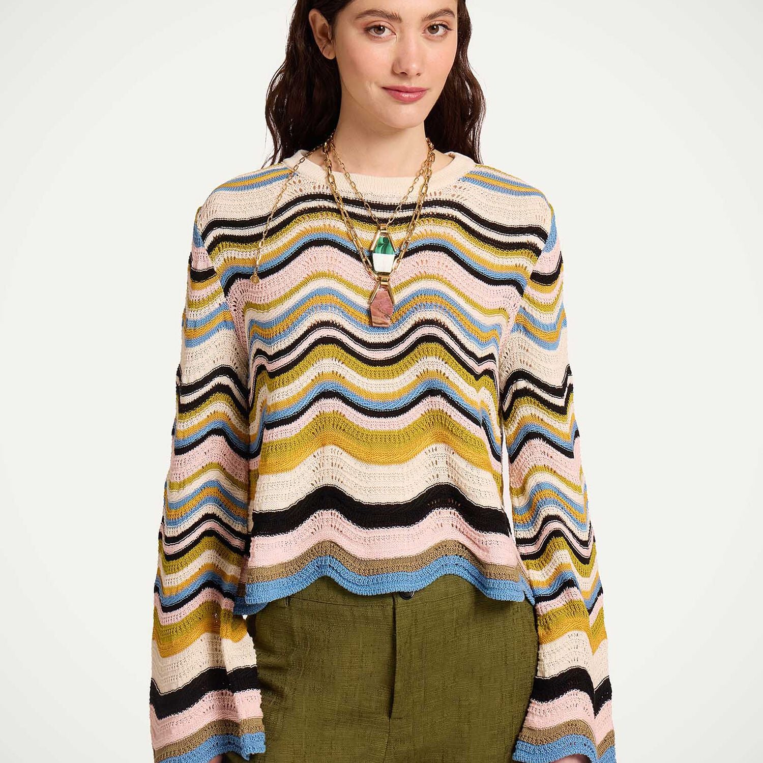 La Double J Chevron Crop Sweater