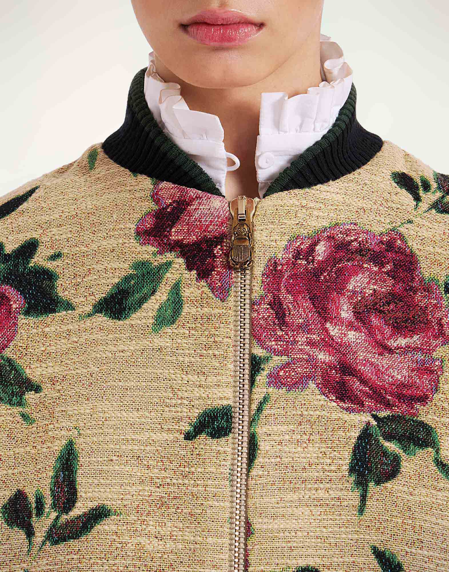 La DoubleJ Brooklyn Bomber Roses Light Beige JAC0128COT069ROS06BR01