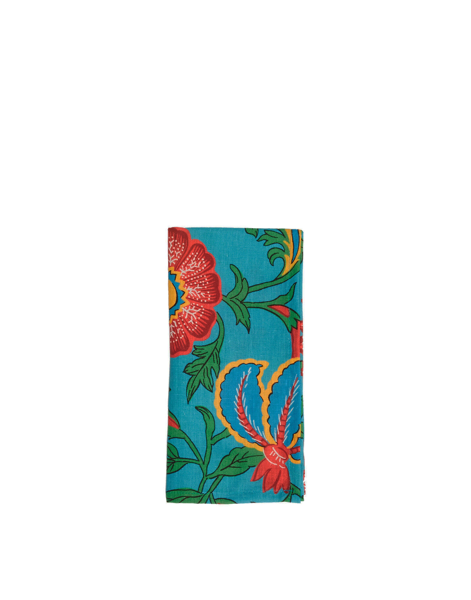 La DoubleJ Large Napkins Set Of 2 Dragon Flower Turchese NAP0006LIN001DRA0005