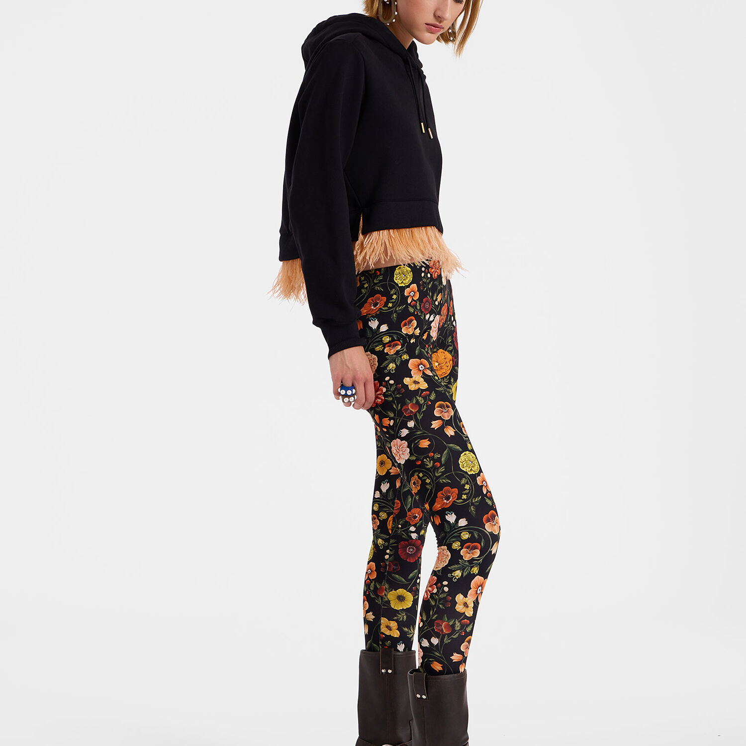 Shop La Doublej Leggings In Botticelli Black