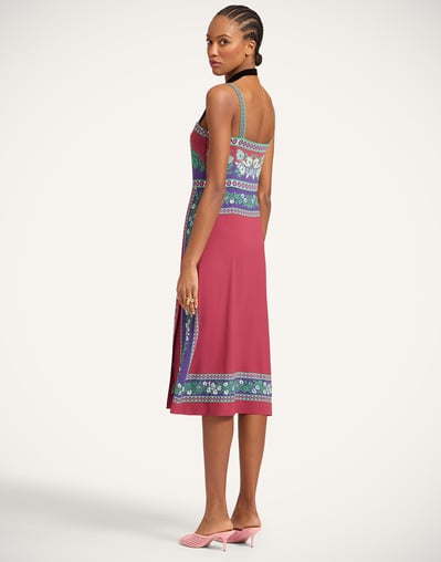 plum colored evening dresses Embroidered-Bodice Lace-Up Long Prom Dress Apricot Rose / 2
