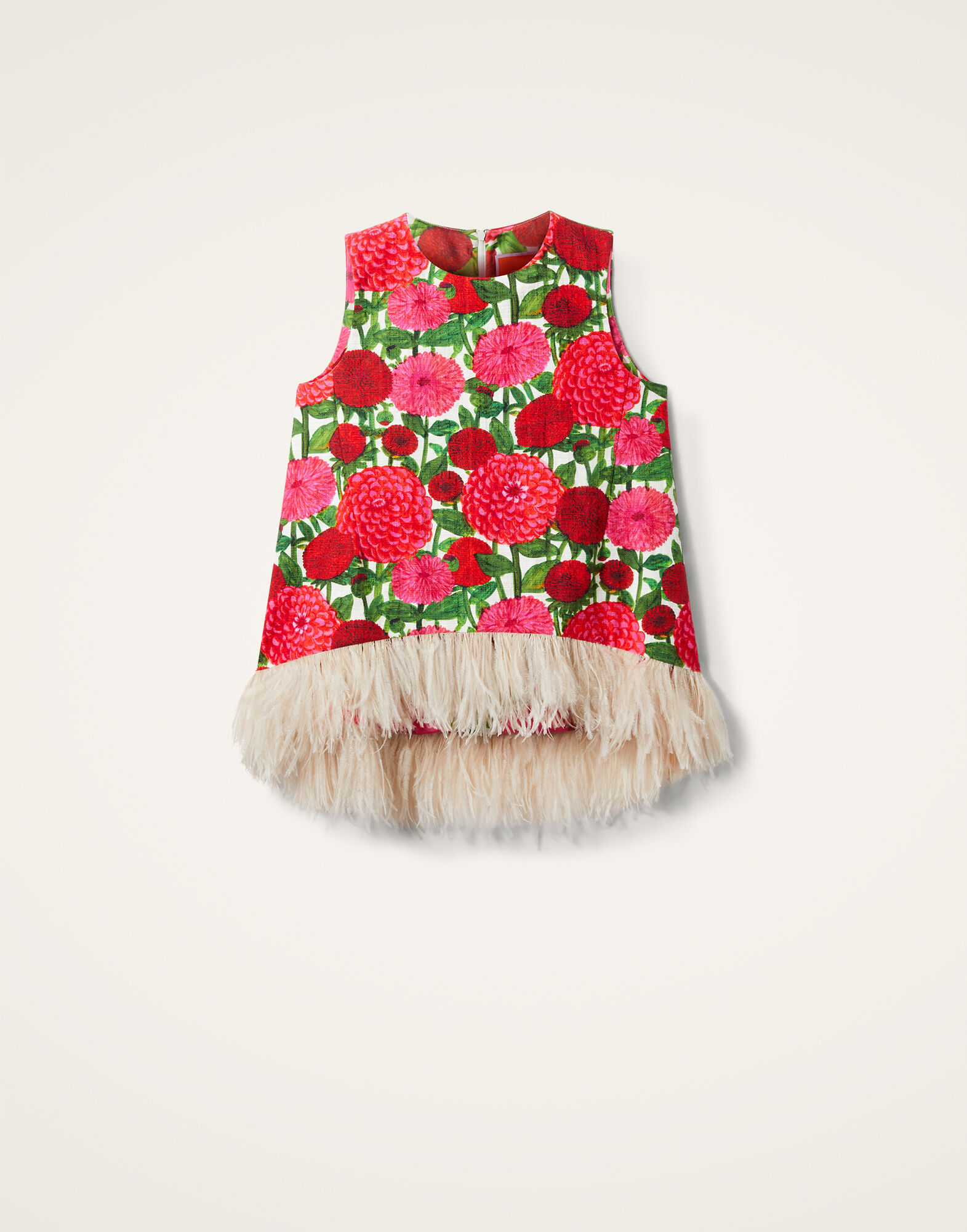 La DoubleJ La Scala Top (With Feathers) Pink Dahlias TOP0013COT005DAH001