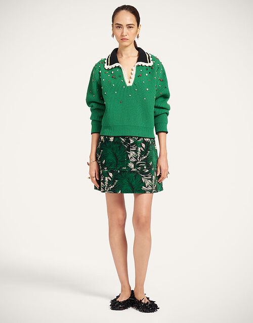 La DoubleJ Short Skirt Quill Green SKI0027VEL001QLL01GR02