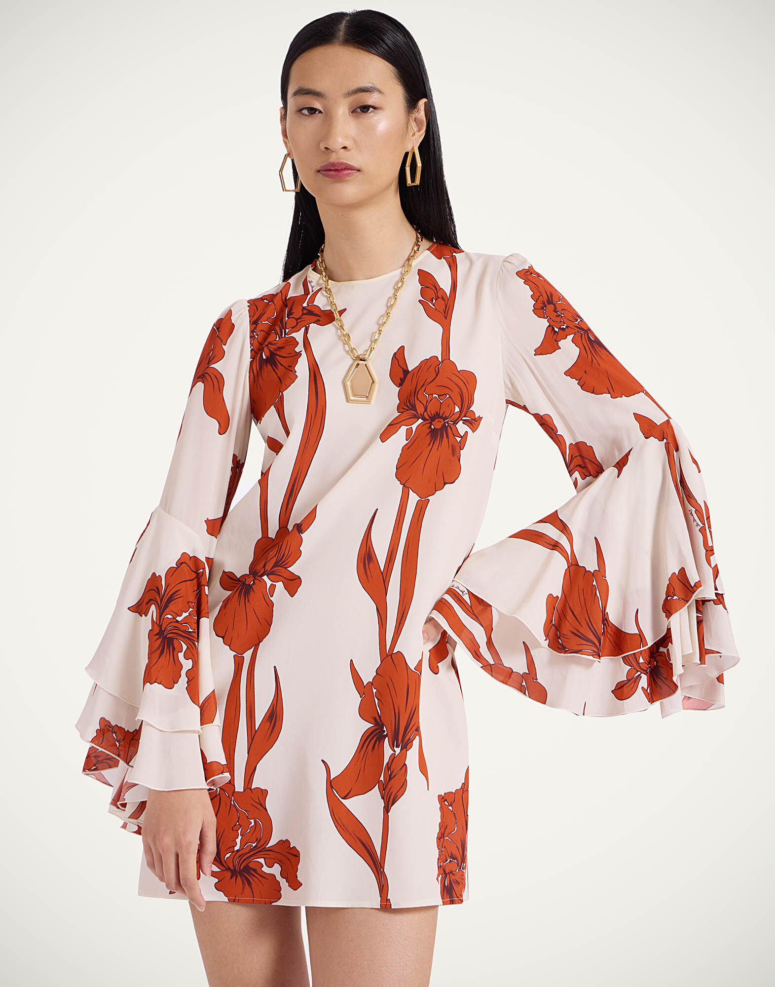 La DoubleJ Friday Dress Iris Dark Orange DRE0852VIS019IRS04OR03