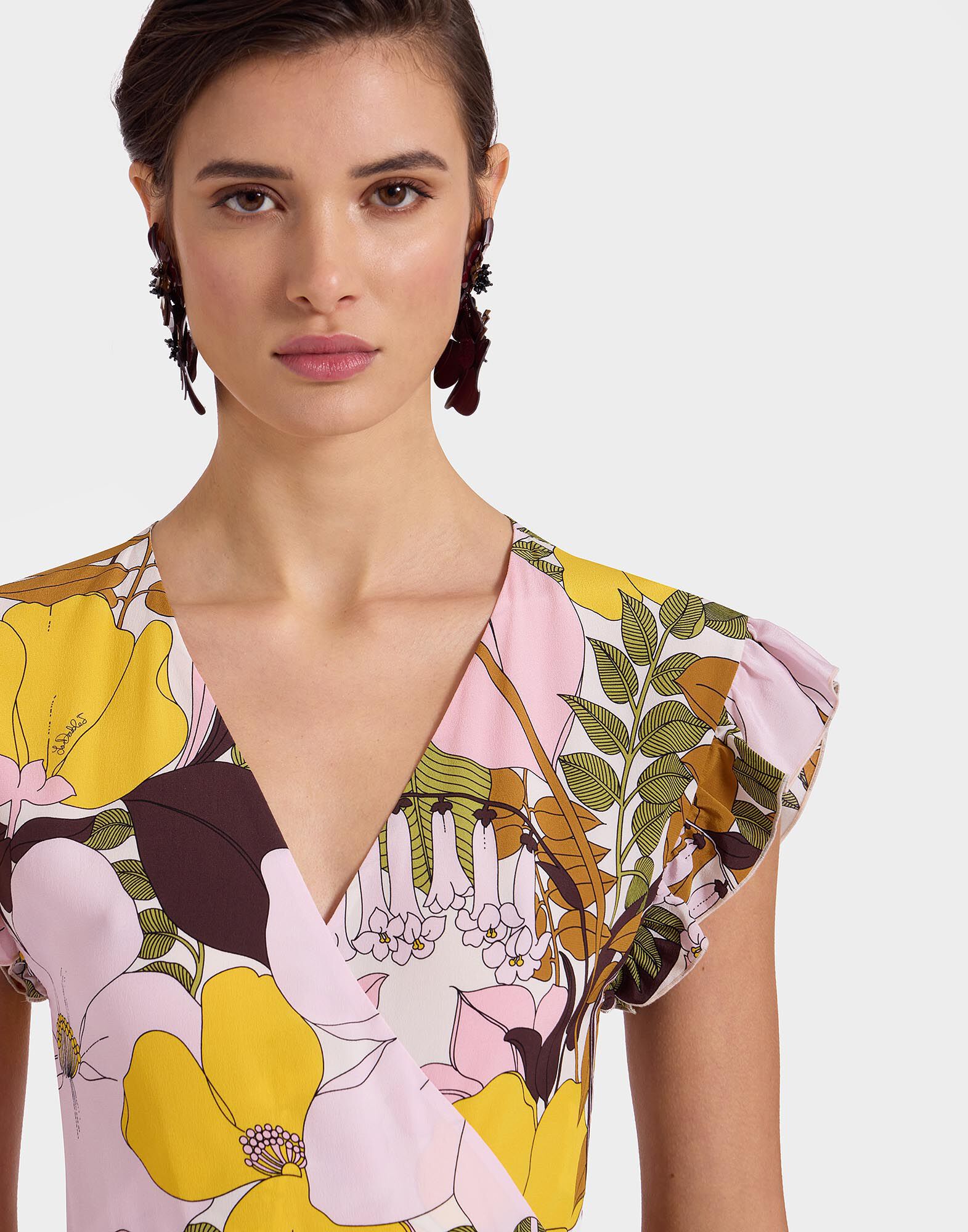 La DoubleJ Lollipop Wrap Dress Big Flower Rose Pink DRE0557CRE001BFL03PI01