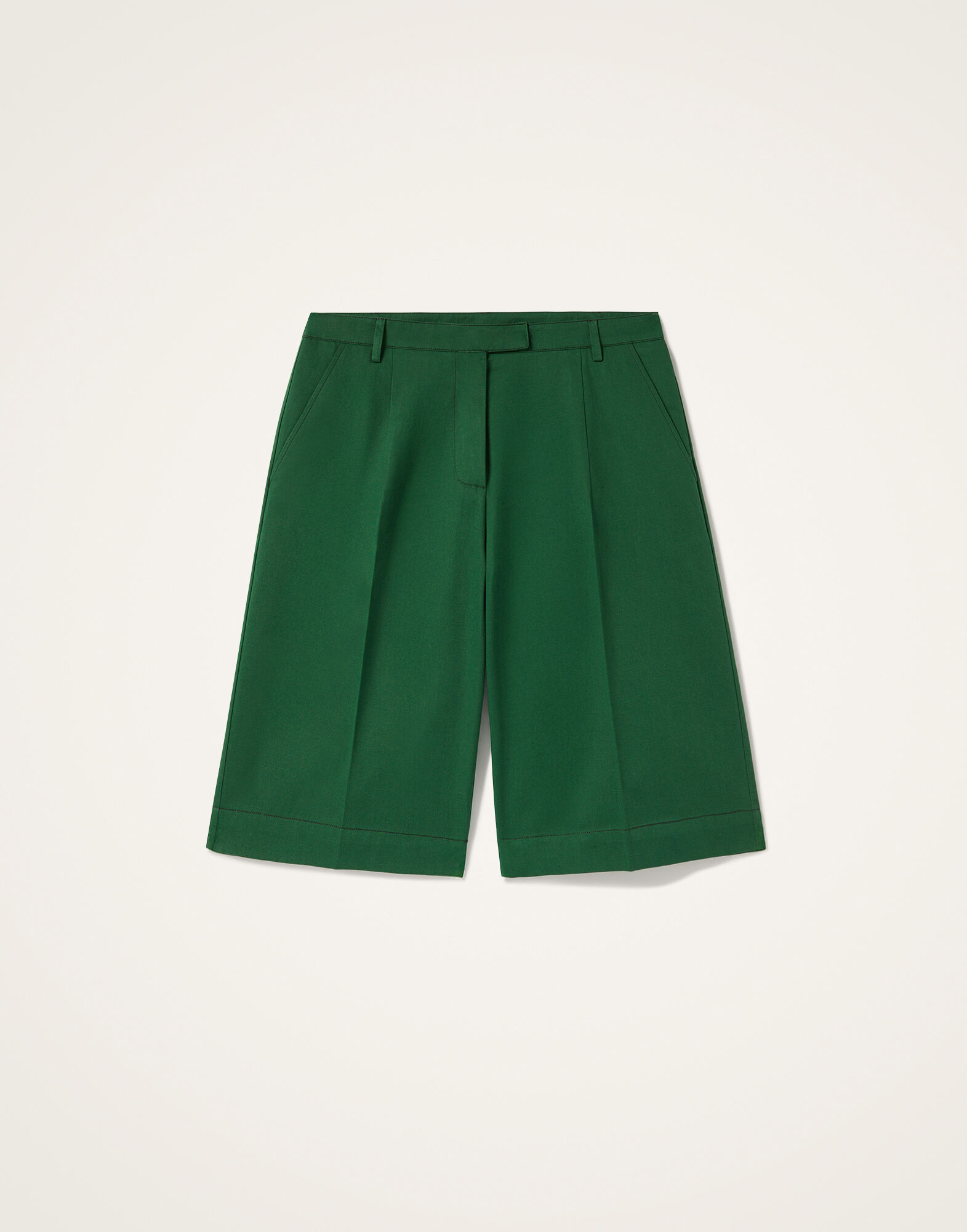 La DoubleJ Boyfriend Shorts Solid Dark Green TRO0052COT075SOLIDGR03