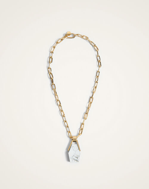 La DoubleJ Portal Necklace 24K Gold Plate & Howlite NEC0021BRA003HOW02YE05