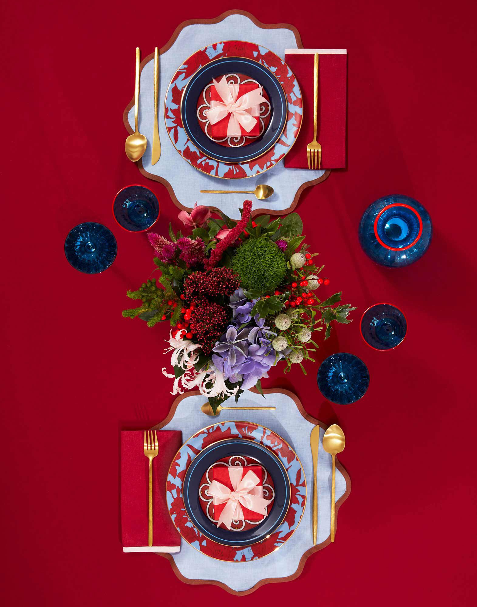 La DoubleJ Cloud Placemat Set Of 2 Rainbow Sky TBM0003LIN006RAI0026