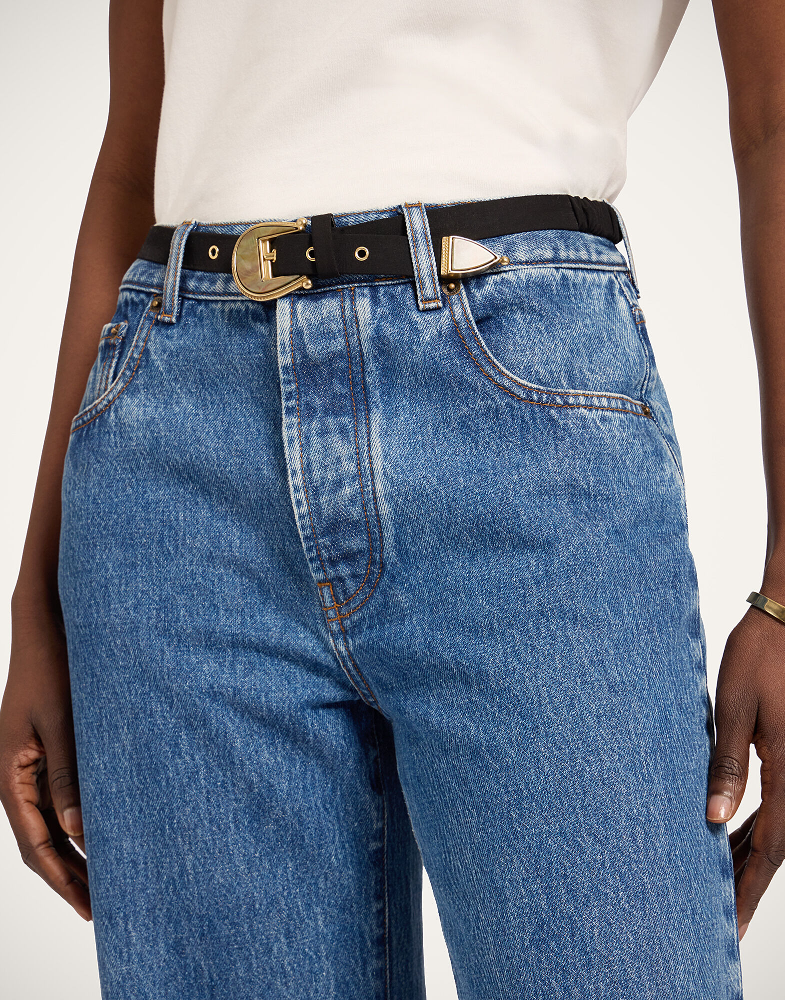 La DoubleJ Cinch Belt Solid Black BEL0013COT064SOLIDBL01