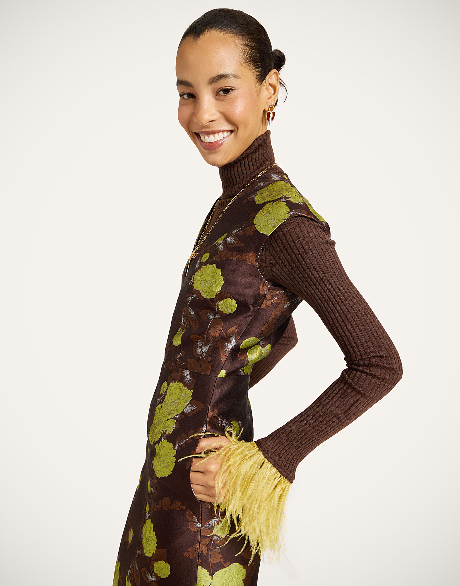 La DoubleJ Sleek Dress Devon Brown DRE1138JCQ141DEV05BR02