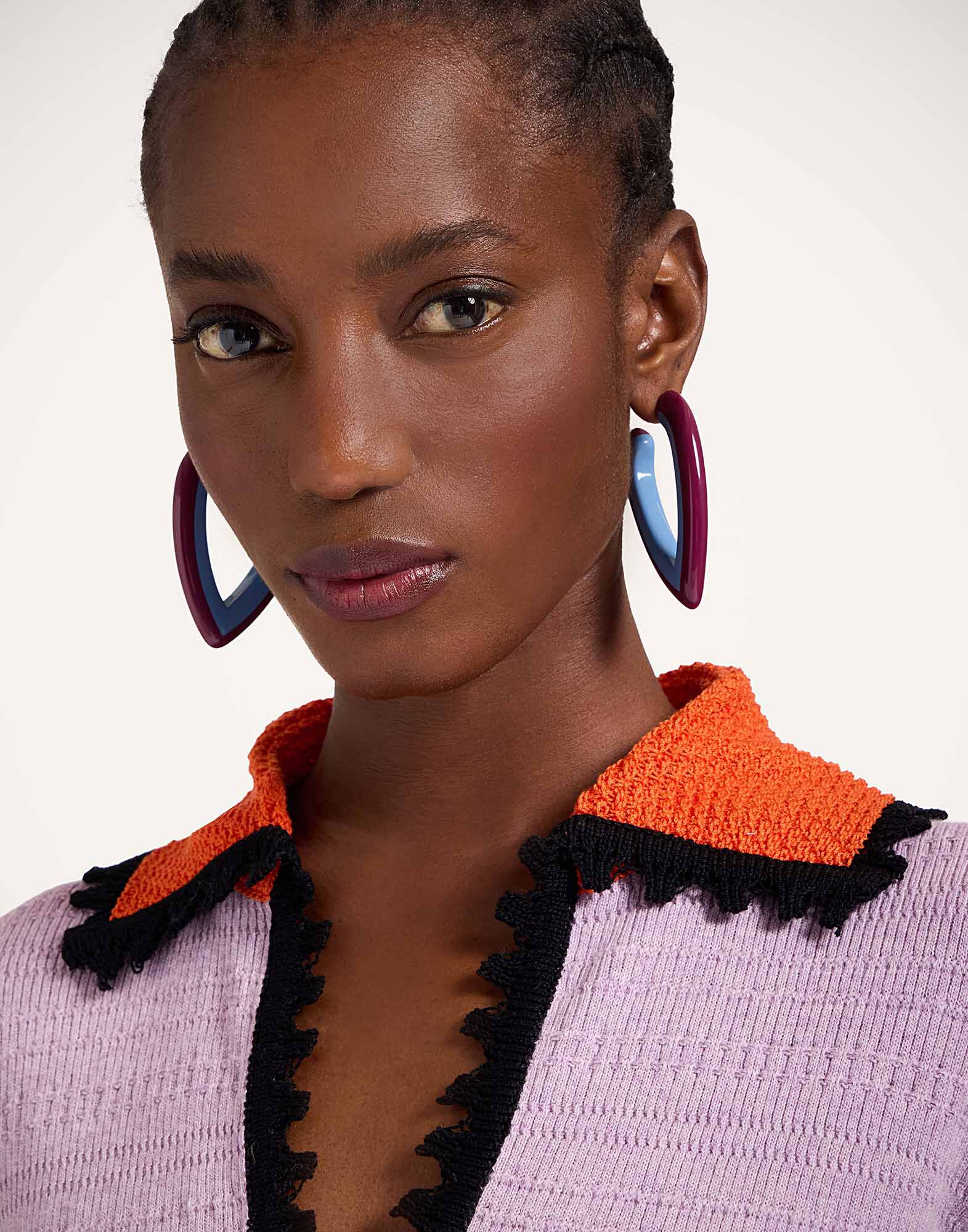 La DoubleJ Picket Polo Top Solid Lilac PUL0273KNI154SOLIDPU02