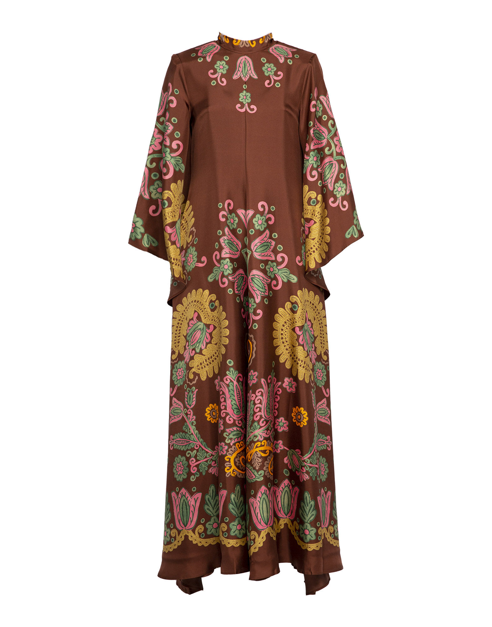 La DoubleJ Magnifico Dress Folky Hearts Chocolate Plac&eacute;e DRE0232SIL006FLH0007