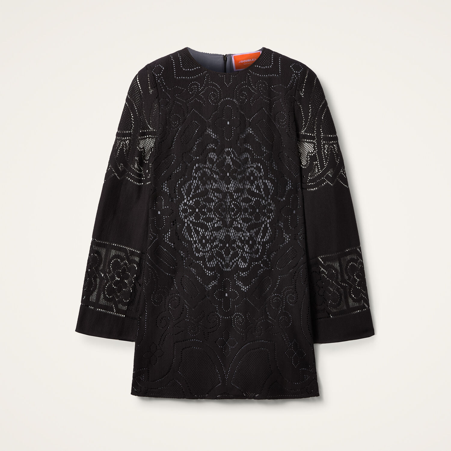 La Doublej Lacey Mini Supreme Swing Dress In Solid Black | ModeSens