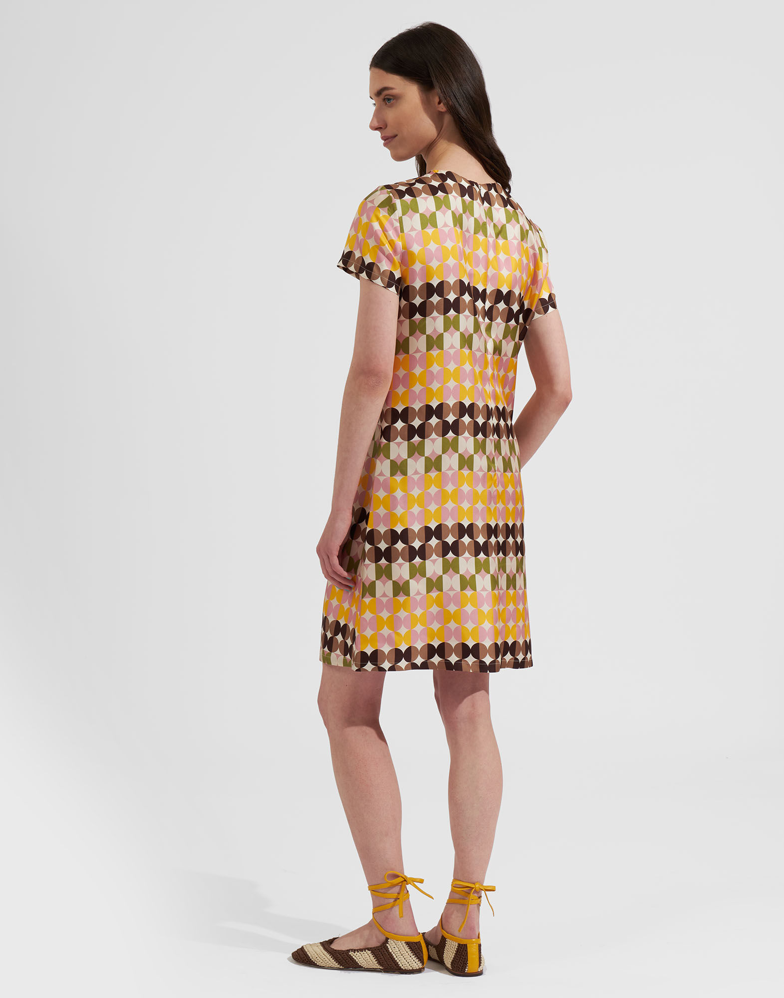 La DoubleJ Mini Swing Dress Mezzaluna Chocolate DRE0159SIL001MEZ01BR07