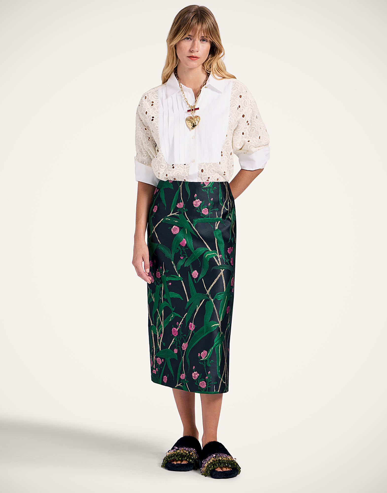 La DoubleJ Peggy Shirt Solid Ivory SHI0115EMB035SOLIDWH04