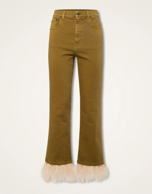 La DoubleJ Fancy Crop Jeans Khaki TRO0097DEN008SOLIDGR07
