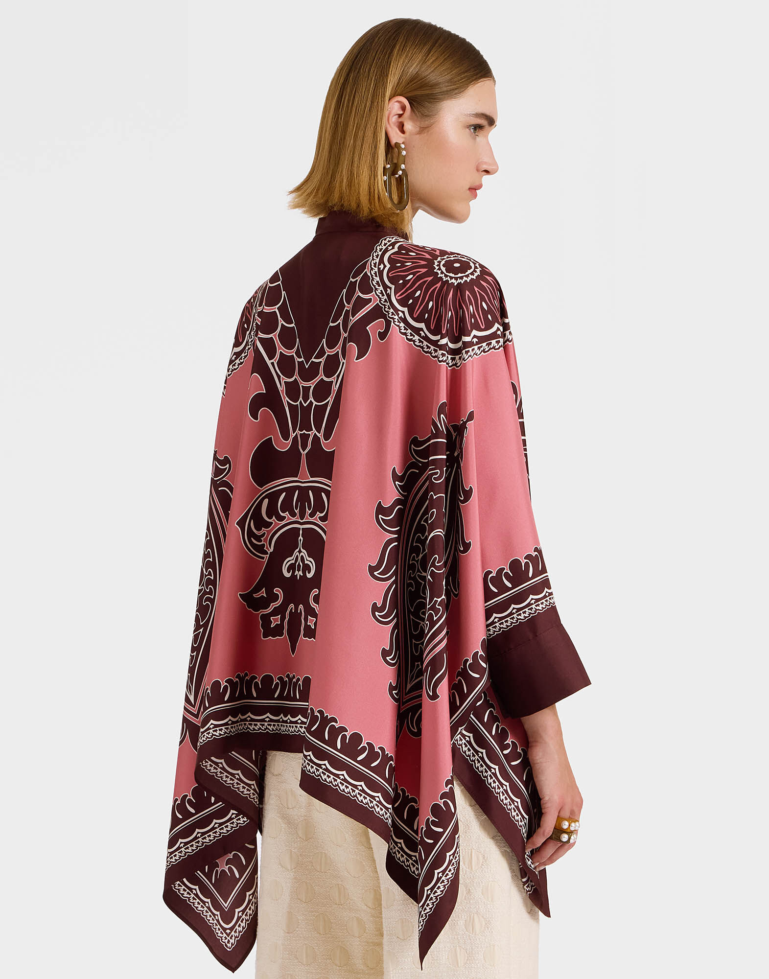 La DoubleJ Foulard Shirt Oltrarno Plac&eacute;e Pink SHI0059SIL006OLT03PI01