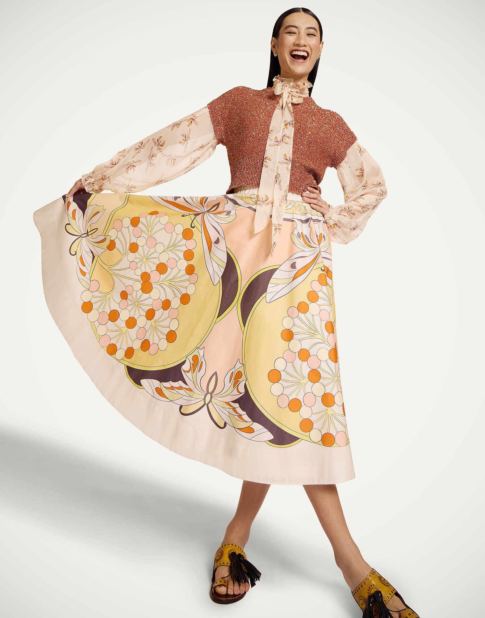 La DoubleJ Duchess Gilet Solid Orange PUL0363KNI201VA475OR02