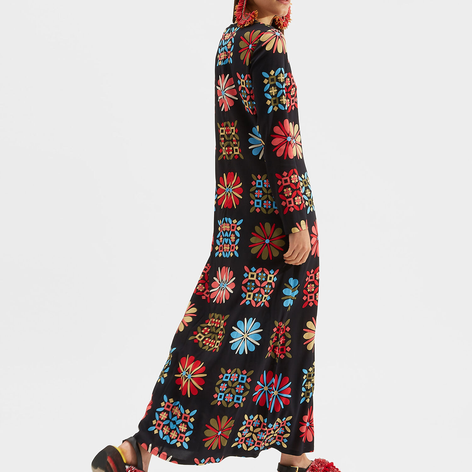 Long Sleeve Swing Dress in Vetrata Grande for Women | La DoubleJ US