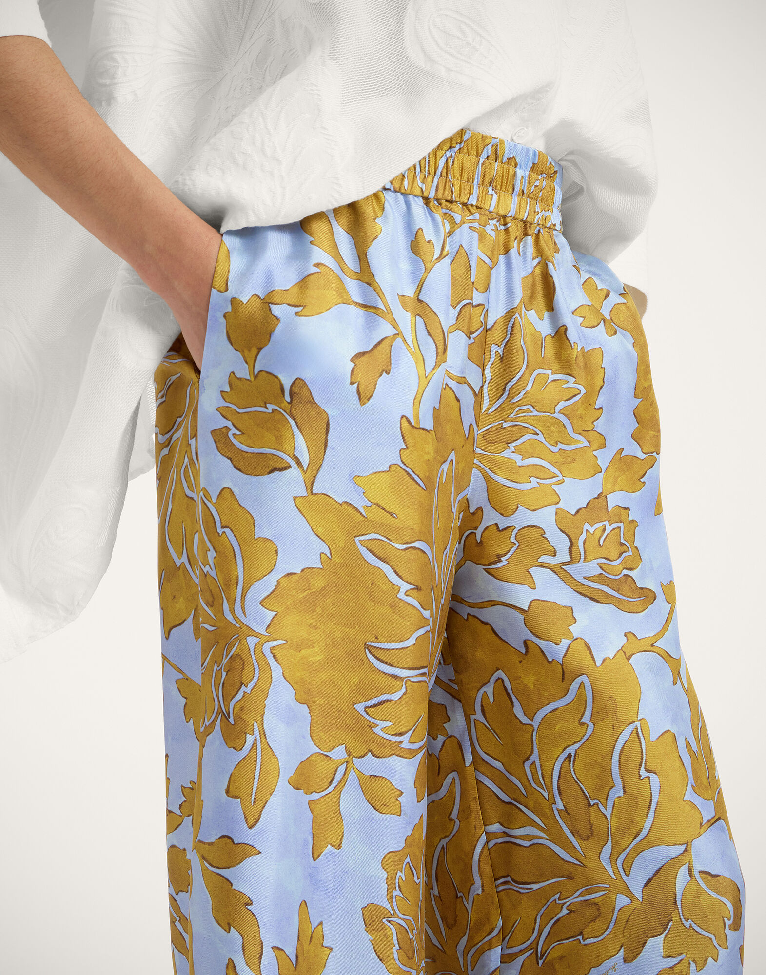 La DoubleJ Palazzo Pants Tangle Light Blue TRO0003SIL001TAN01BU01