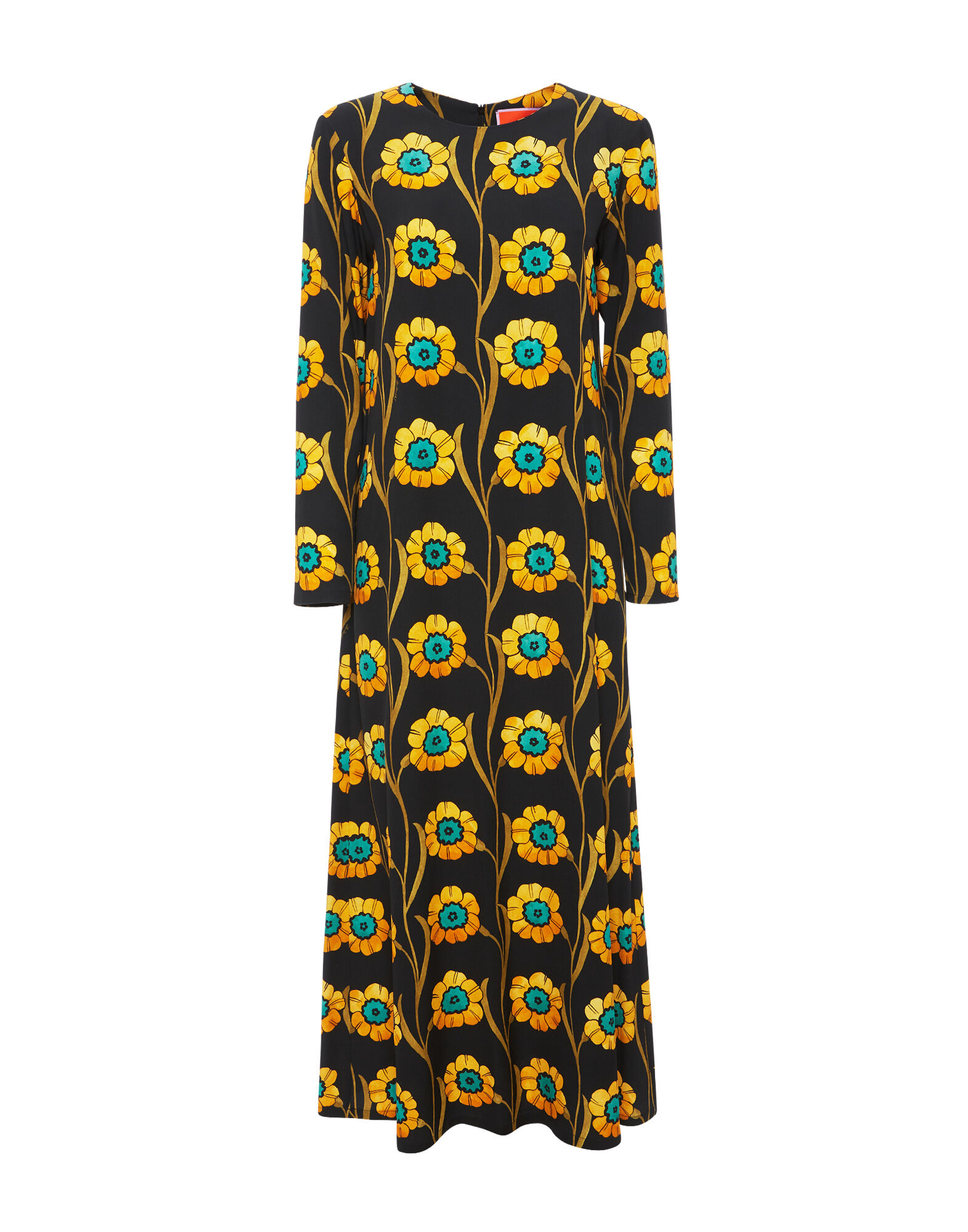 La DoubleJ Long Sleeve Swing Dress Daisychain Black DRE0184VIS001ROP01BL01