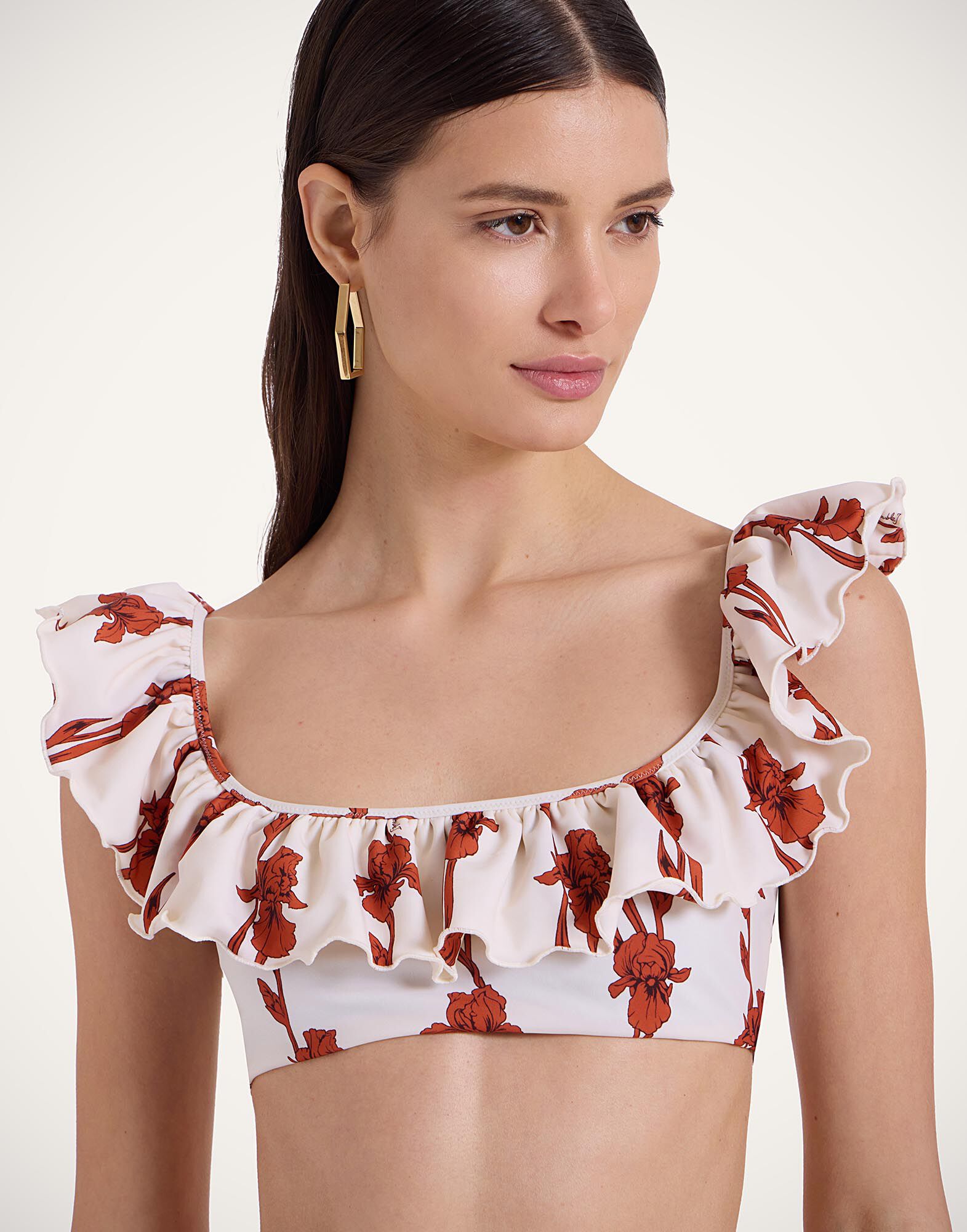 La DoubleJ Ruffle Bikini Top Mini Iris Dark Orange SWI0022LYC001IRS03OR03