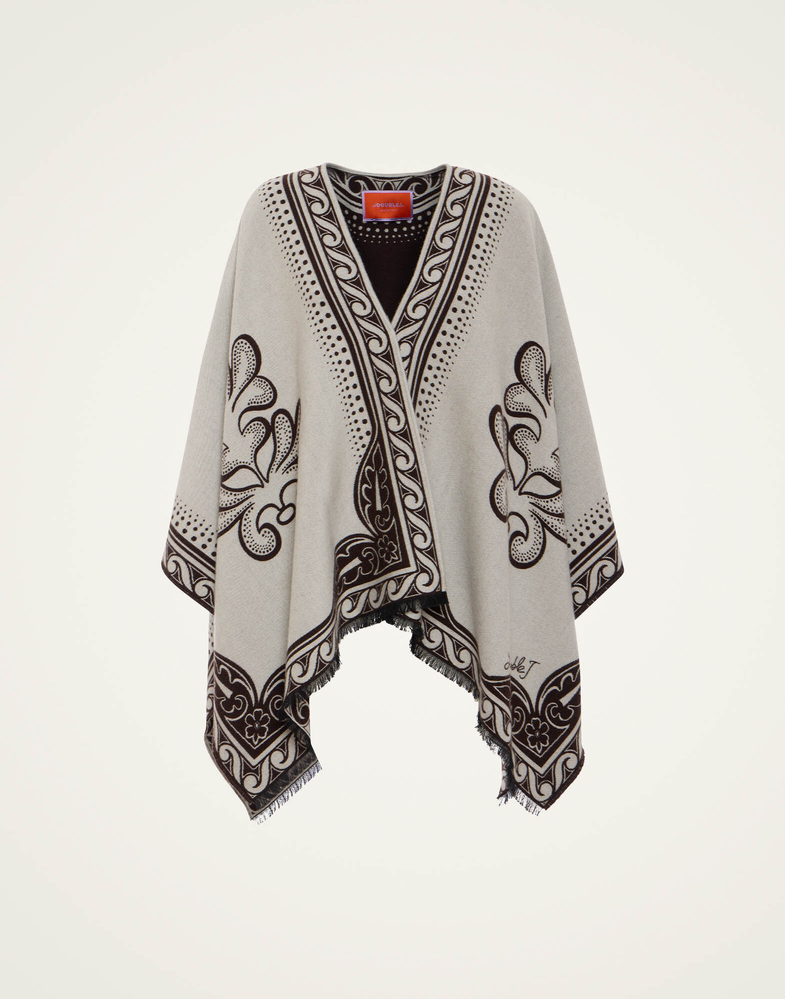 La DoubleJ Poncho Herald Cream SCA0064JCQ104HRL03WH03