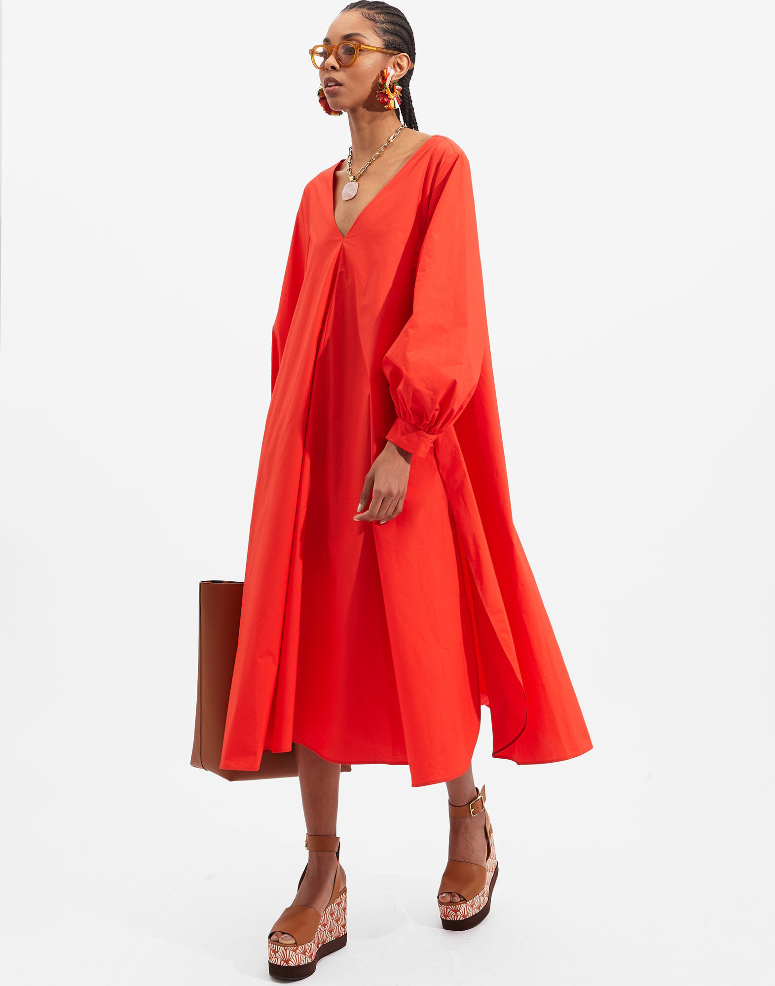 La DoubleJ Bali Dress Solid Red DRE0279COT001RED0003