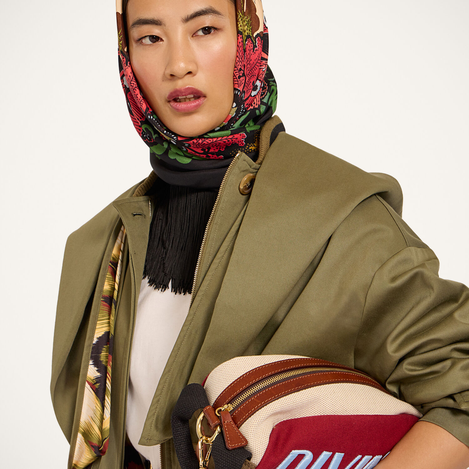 La Double J Reversible Fringe Carré Scarf