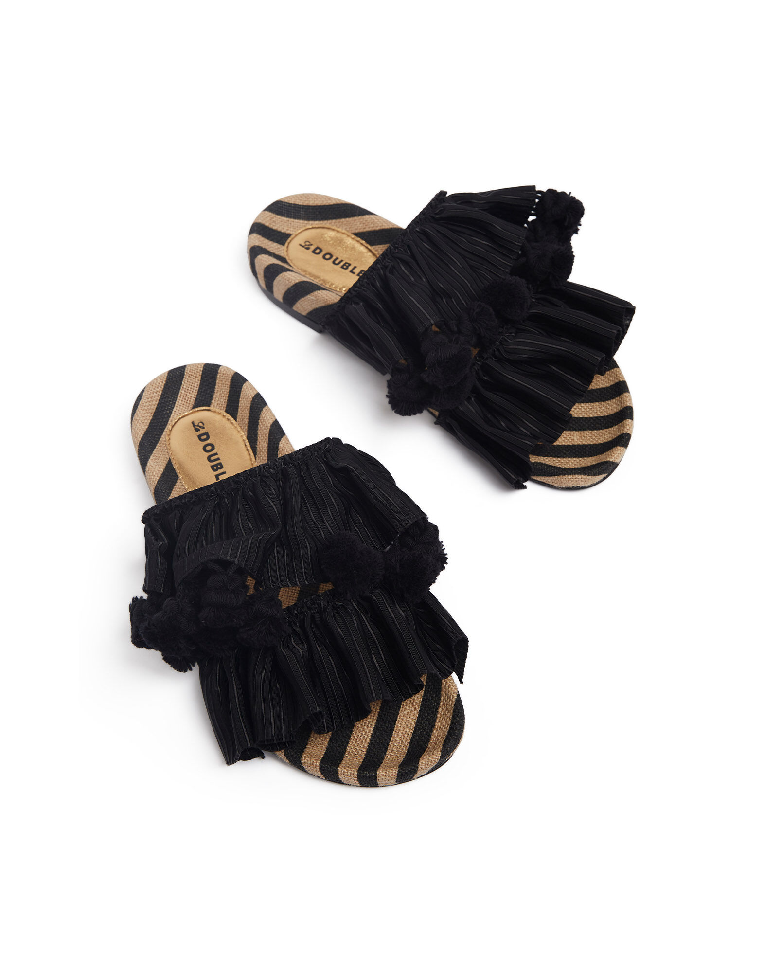 La DoubleJ Pimento Slide Solid Black SHO0104NAS004SOLIDBL01