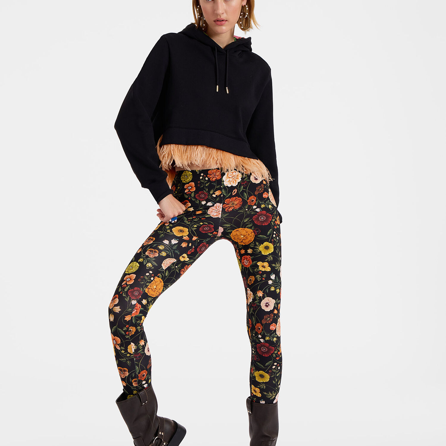 Shop La Doublej Leggings In Botticelli Black