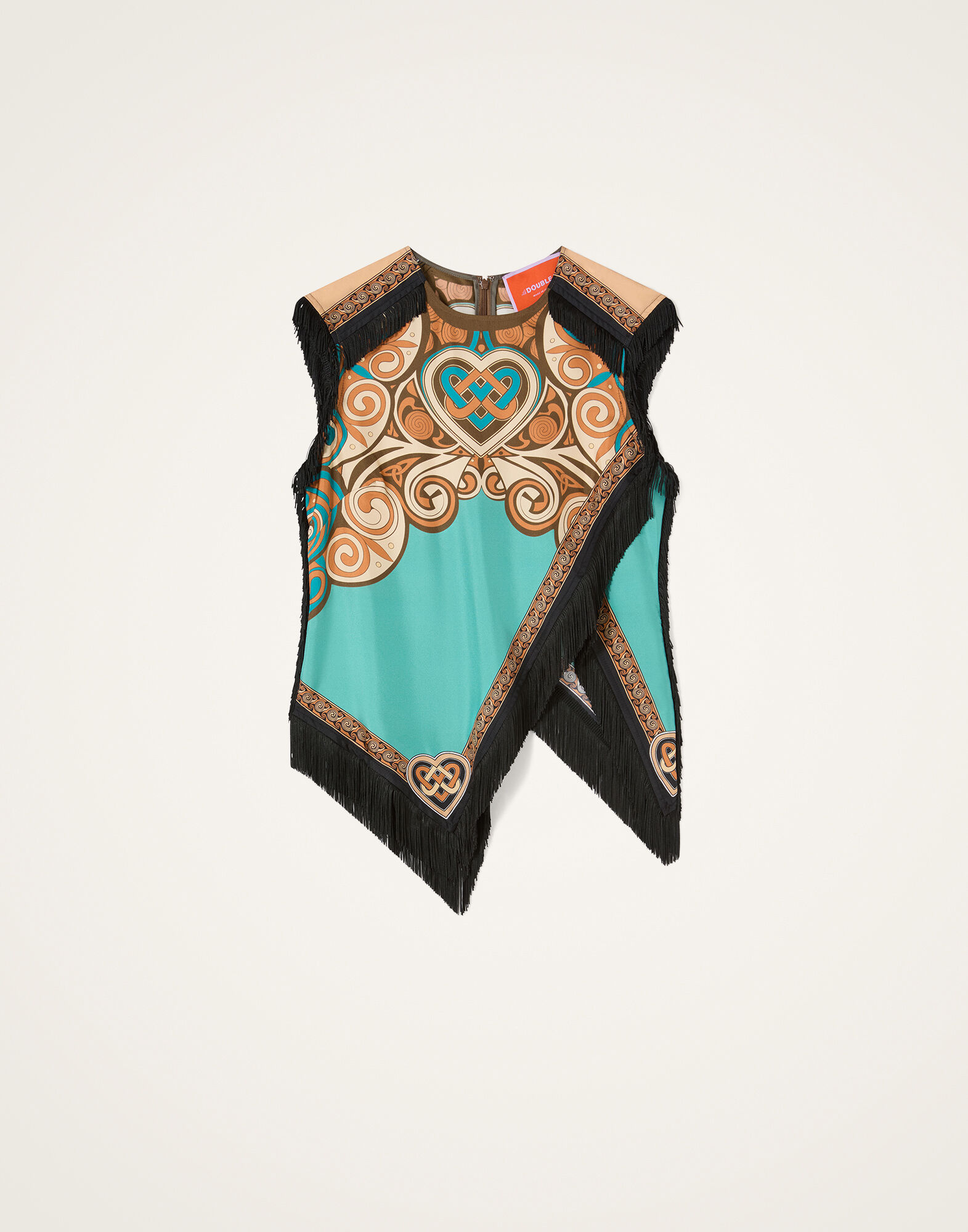 La DoubleJ Scarf Top Kells Plac&eacute;e Blue Petrol TOP0160SIL006KEL03BU05