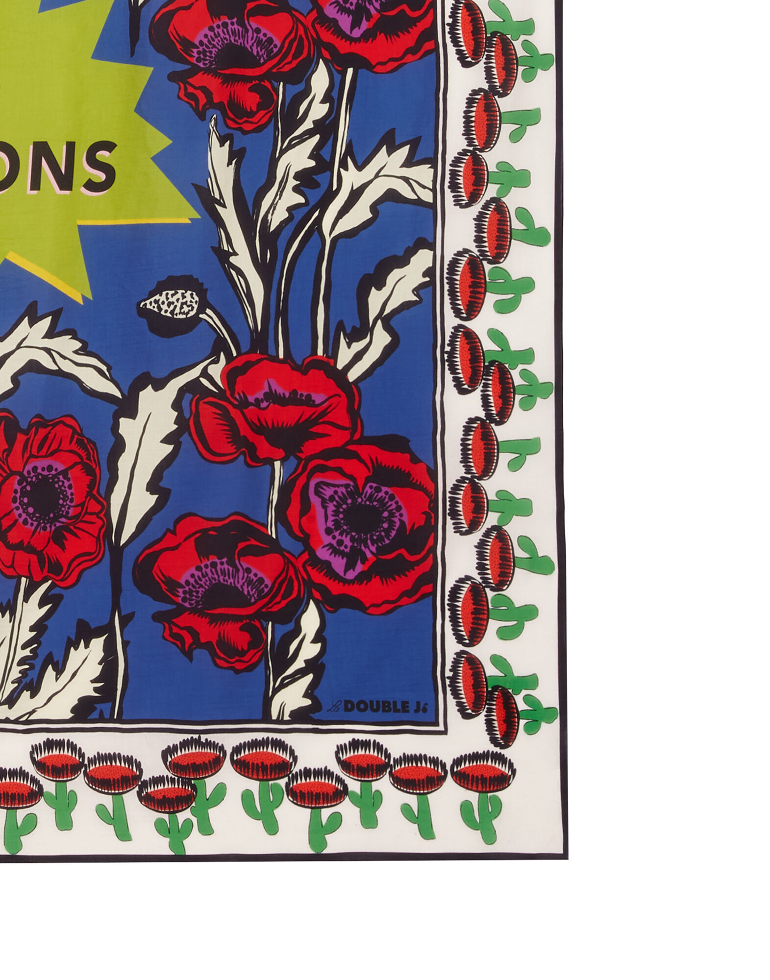 LaDoubleJ Square Scarf (135X135) Big Blooms SCA0006COS001PFI0001