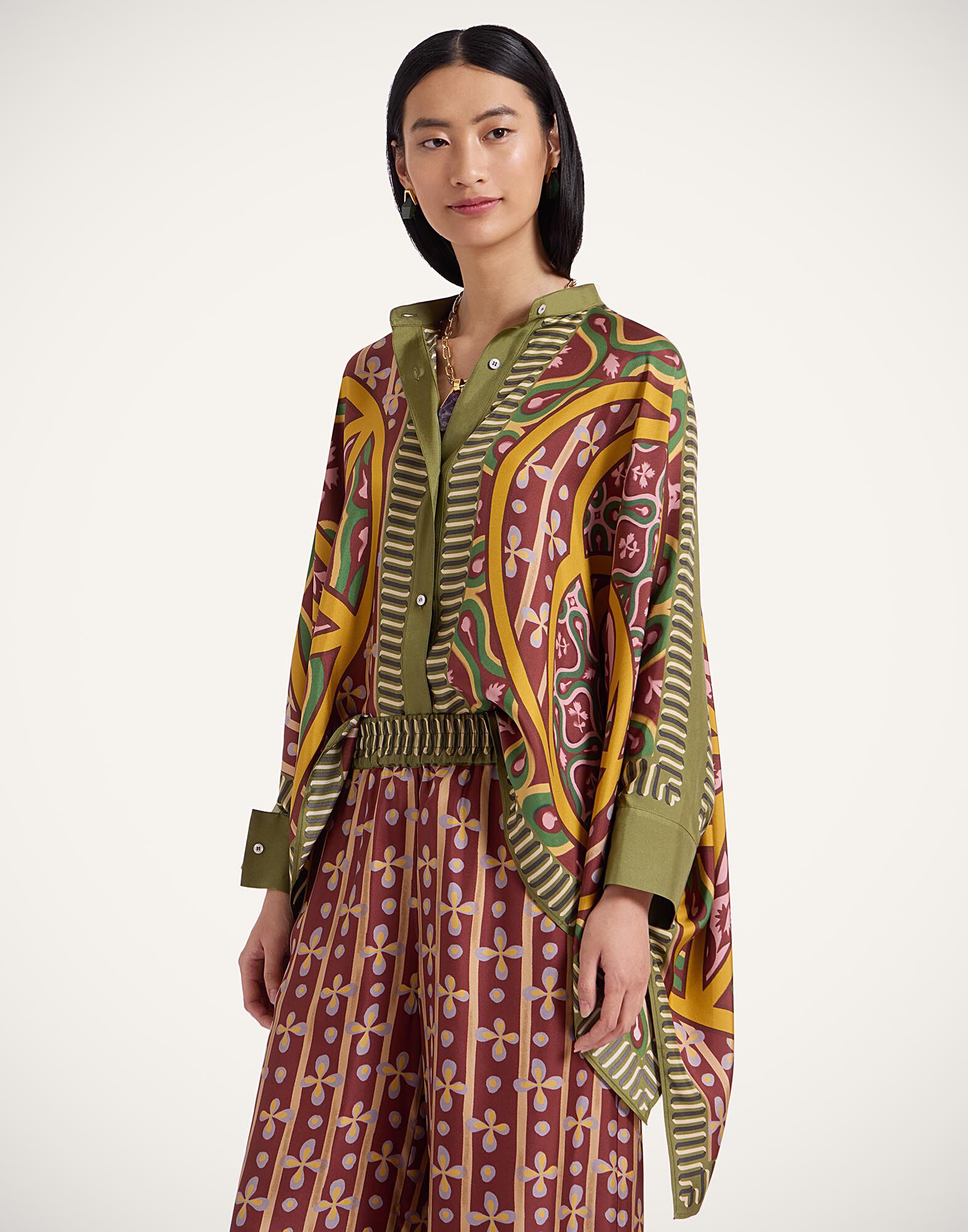 La DoubleJ Foulard Shirt Eclipse Plac&eacute;e Yellow SHI0059SIL006ECL05YE02